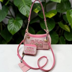 💗🔹️Juicy Couture🔹Exclusive Pink Diamond Juicy lovers Club Bag Wallet Set ✨️💗